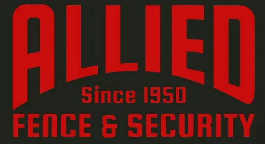 Logo Allied Fence & Security Red Letters with Black background
